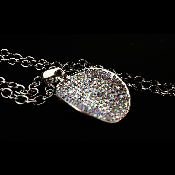 Stunning Crystal Encaved Disk Necklace - Picture 3 of 4