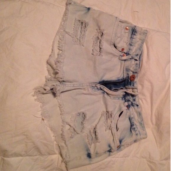 White Washed High Rise Shorts - Picture 2 of 2