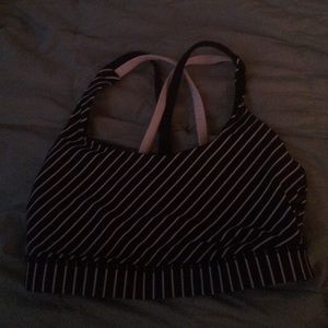 lulu lemon black & white cross back sports bra