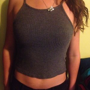 Brandy Melville Grey Halter/Crop Top