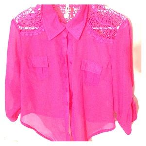 Hot pink sheer summer top!