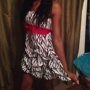 strapless zebra print fancy dress