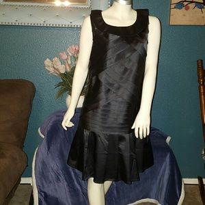 Black sateen-like dress