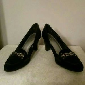 Black Faux Suede Pumps ♣