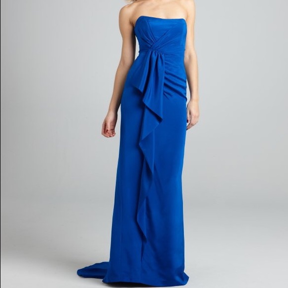 Gorgeous Cobalt Nicole Miller Strapless Gown