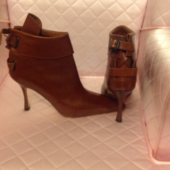 New Manolo Blahnik Buckle Ankle Boot
