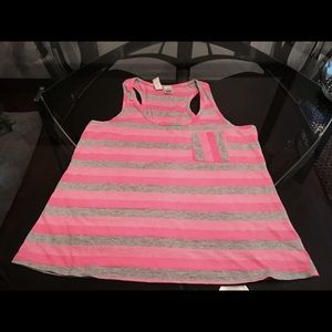 NWOT Pink/Grey Striped Tank