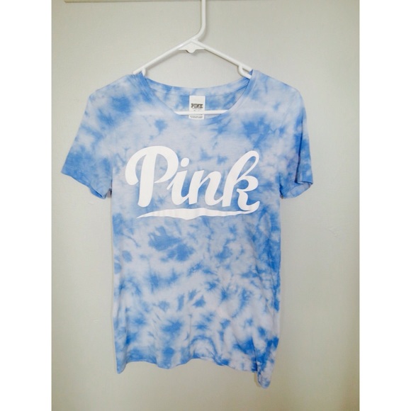 PINK Victoria's Secret Tops - Pink Tie-Dye Blue T-Shirt