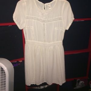 White dress with lace design