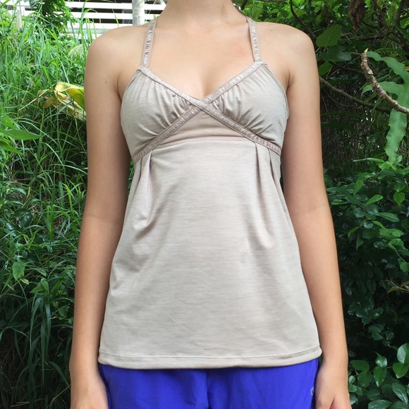 Lululemon pink sports bra workout tank cross back