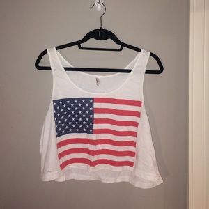American Apparel American Flag Crop Top
