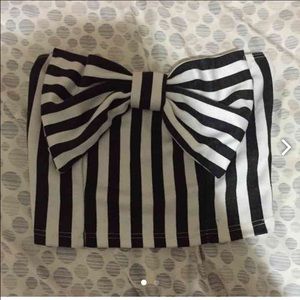 Bow Striped Crop Top