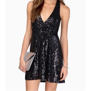 Tobi Black Sequin Homecoming Dress