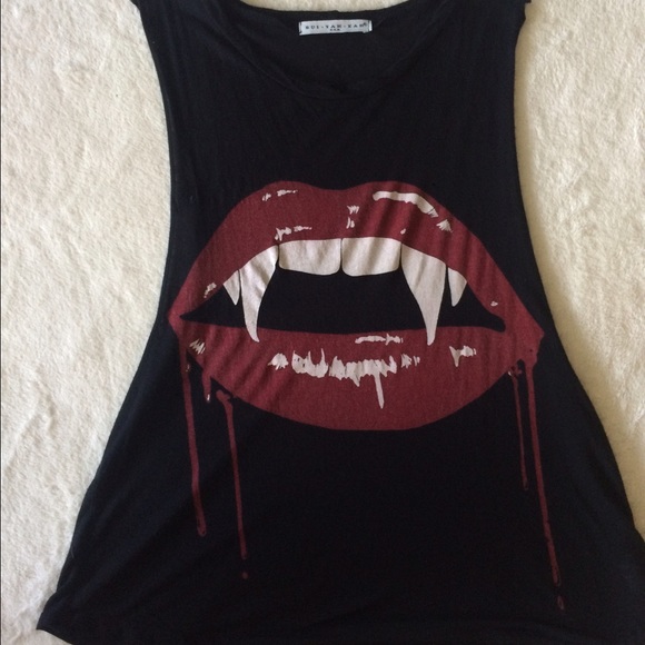 Sheer Vampire Lips Tank Top