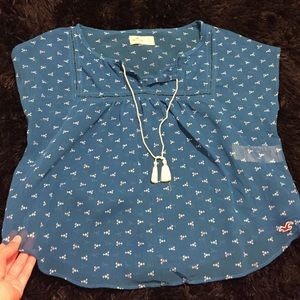 Hollister Blue Boho Top