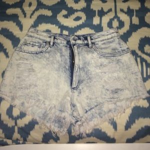High waisted jean shorts