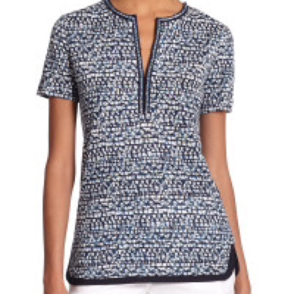 Tory Burch Linen Embellished Tunic. - Picture 2 of 4
