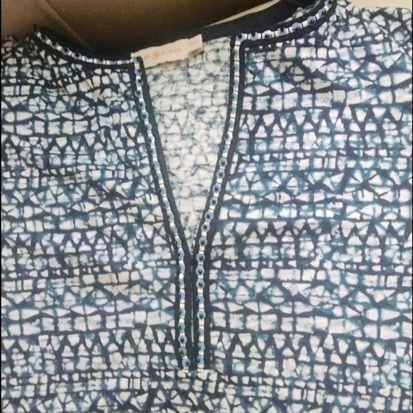 Tory Burch Linen Embellished Tunic. - Picture 3 of 4