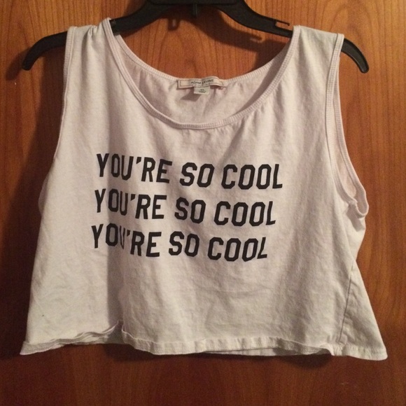 White "you're so cool" Cropped Tank😋
