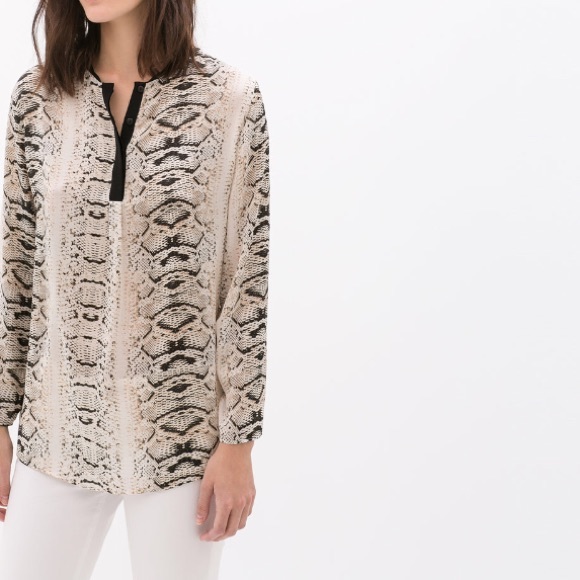 Zara | Combined printed blouse