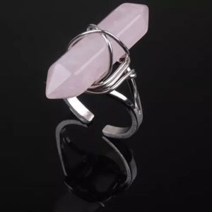 Pink Quartz Adjustable Ring