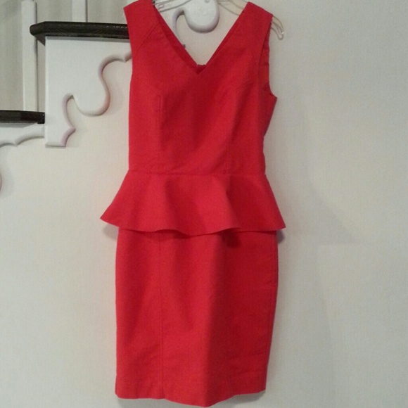 H & M red peplum waist dress