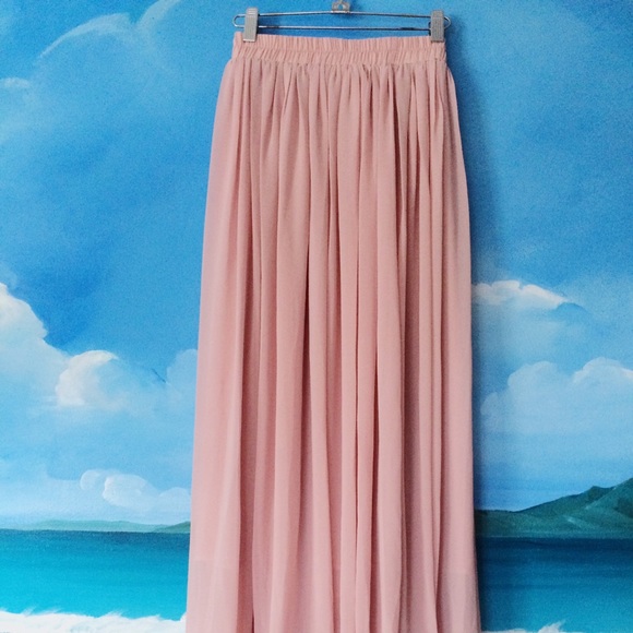 Pink sheer and tulle skirt