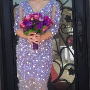 A beautiful purple&silver crystal dress