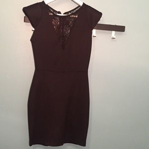 Black Lace Top Cocktail Dress