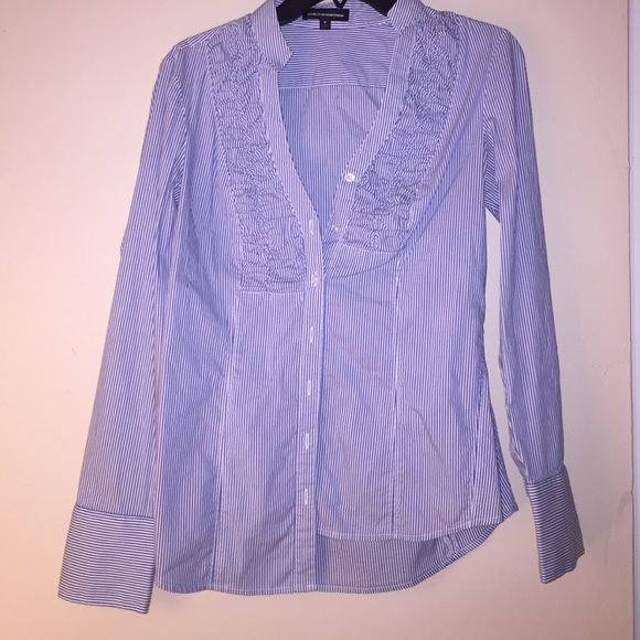 Express ruffle, stripped dress shirt