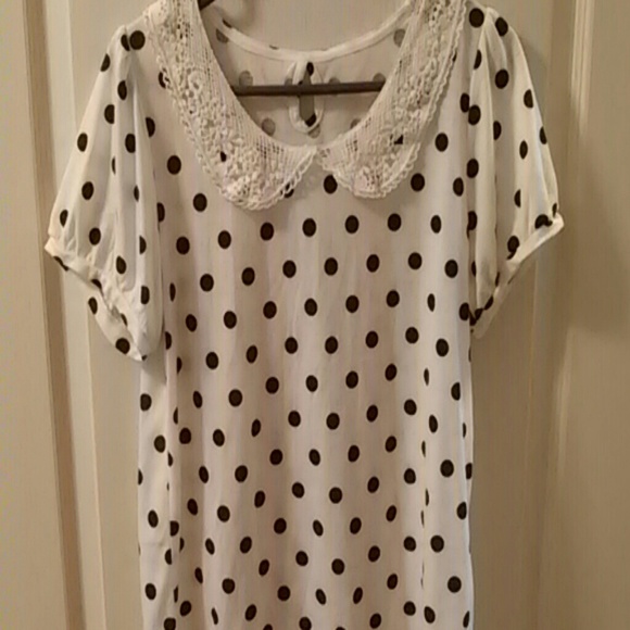 Black polka dotted blouse