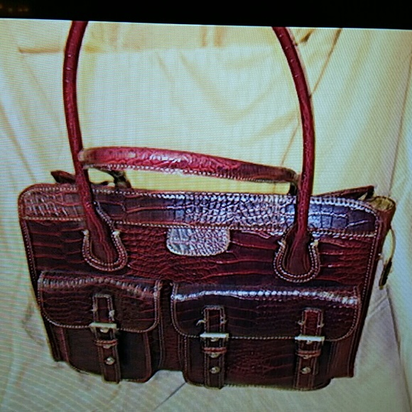 Merona Alligator Texture File Bag/ Briefcase