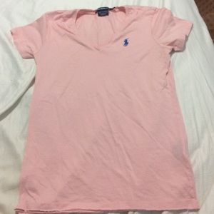 Pink women's Polo V-neck