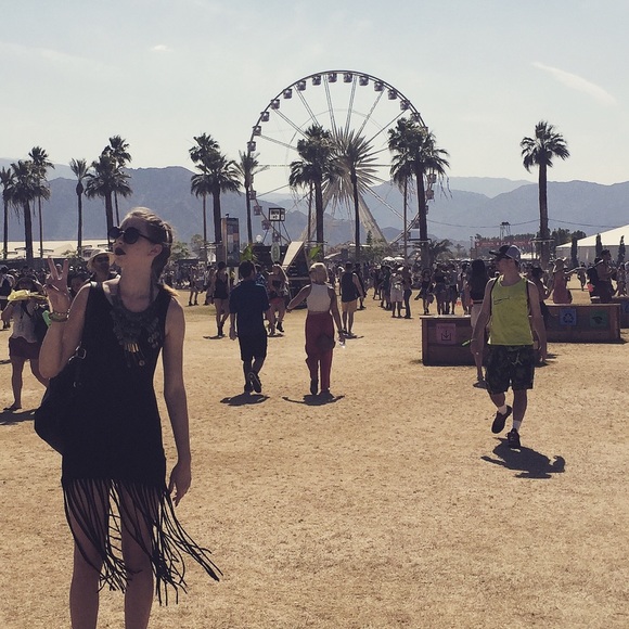 Windsor black-fringe dress