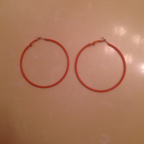 Orange Hoop Earrings