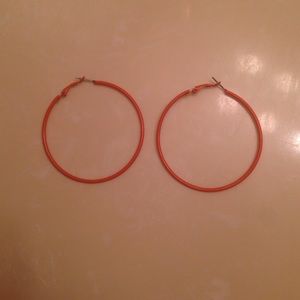 Orange Hoop Earrings