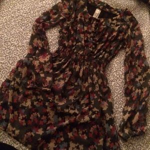 Multi Color Long Sleeve Dress.