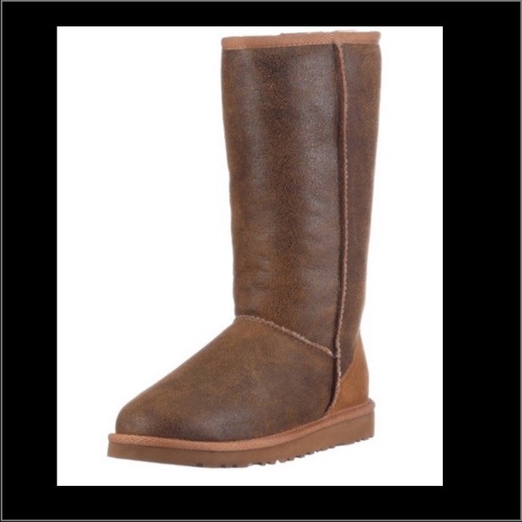 Brown leather authentic uggs