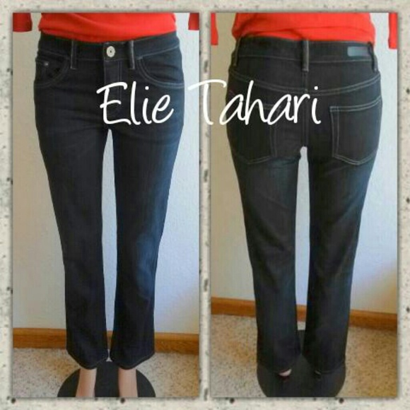 ELIE TAHARI ADENA STRAIGHT DARK BLUE JEANS