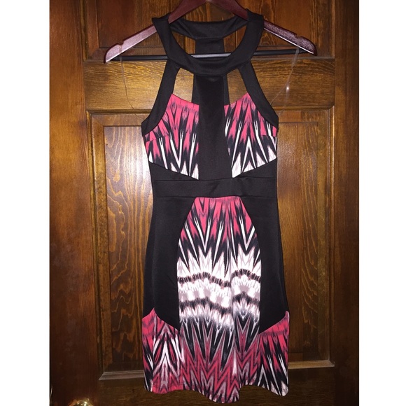 Multi Colored Form Fitting Dress