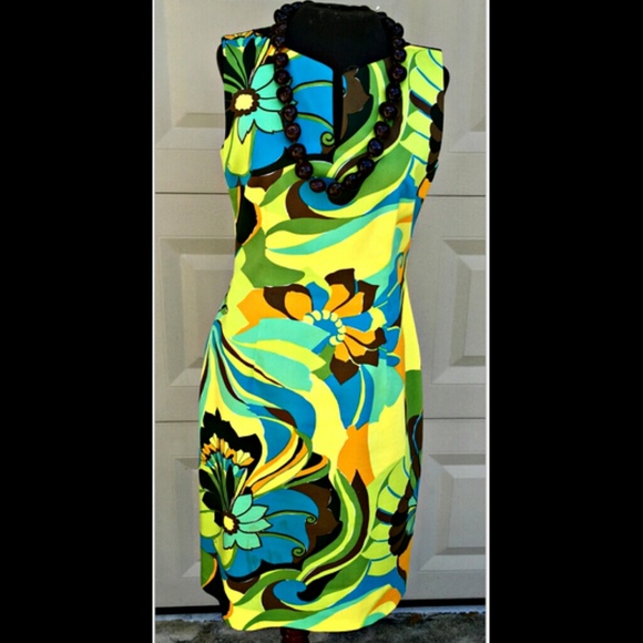 Pencil Dress with Split Neckline