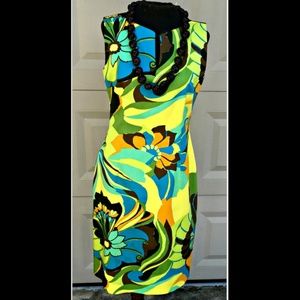 Pencil Dress with Split Neckline