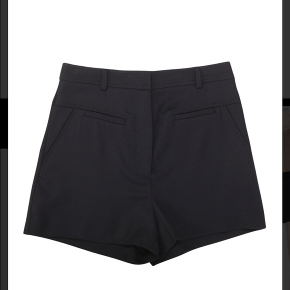 Diane Von Furstenberg black wool stretch shorts