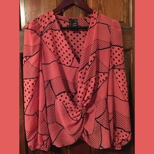 Polka Dot Salmon Blouse