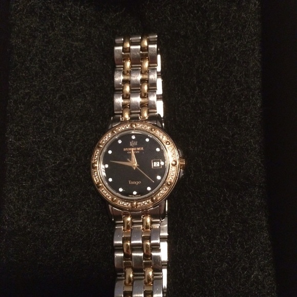 Raymond Weils 2 toned diamond face tango watch