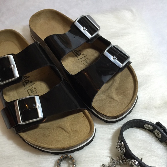 ❌Sold❌Betula Black Patent Sandals - Picture 3 of 4