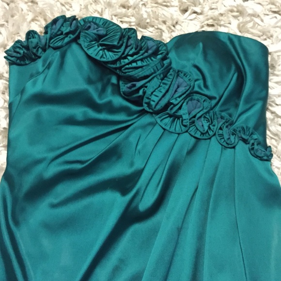 Strapless teal/green dress - Picture 2 of 2