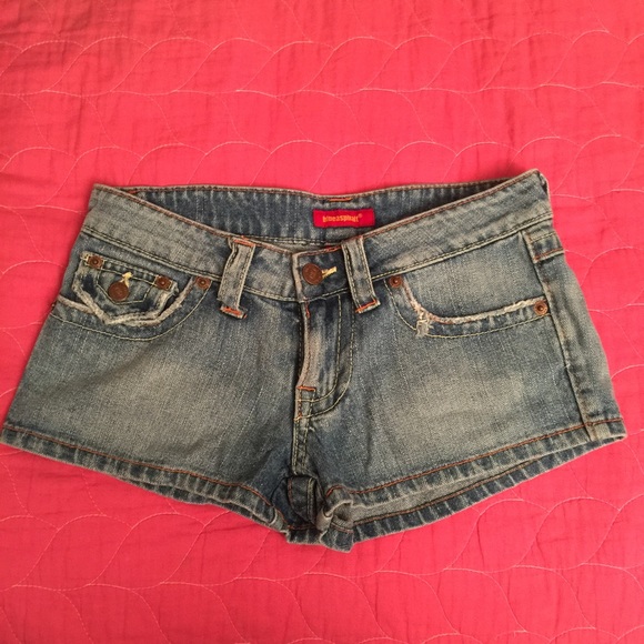 Denim short shorts