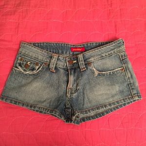 Denim short shorts