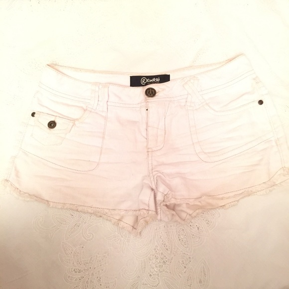 White denim shorts